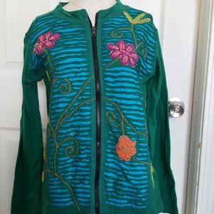 NWT- Rising International Jacket with embroidery